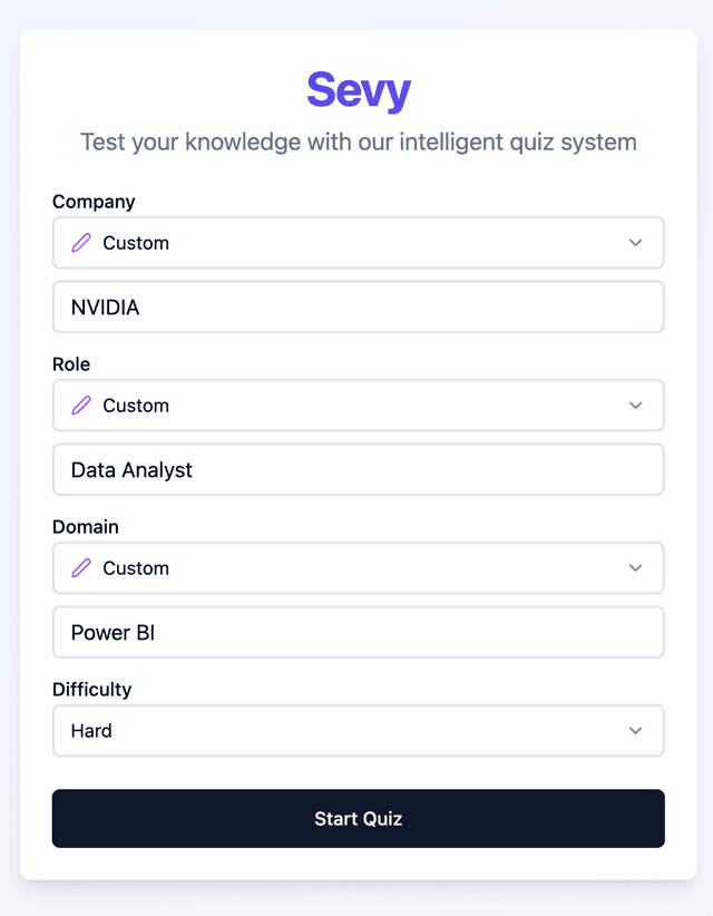 Sevy: AI Quiz Assistant